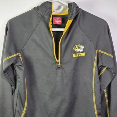 University of Missouri Tigers Medium Black 1/4 Zip Long Sleeve Pullover - Thumbnail 3