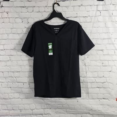 Scrubstar Core Essentials Unisex Small Black V-Neck Scrub Top- WM00T872 - Image 1