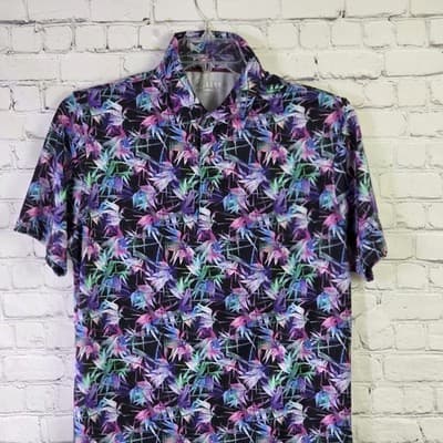 Maelreg Performance Men’s Small Multicolor Floral S/S Shirt - Thumbnail 2