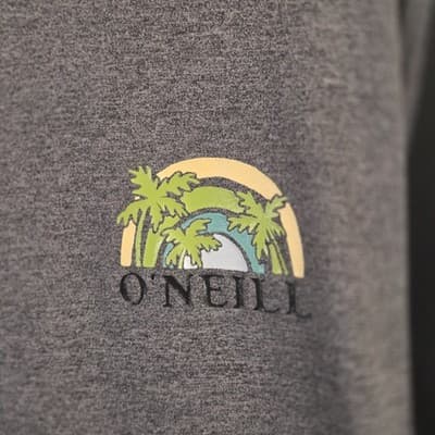 O'Neill Men’s Small Gray "First Name In The Water" Graphic Logo T-Shirt - Thumbnail 3