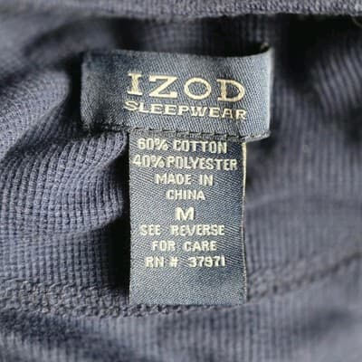 Izod Men's XL Navy Blue Thermal Henley Long Sleeve Shirt - Thumbnail 3