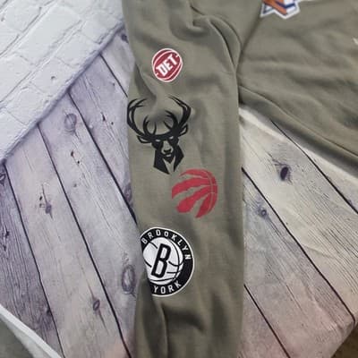 NBA Men's Large Khaki Game Crew Sweatshirt - Thumbnail 5