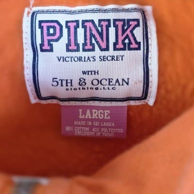 Victoria's Secret Pink Women's Large Orange Auburn University Sweatshirt - Thumbnail 4
