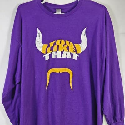 Minnesota Vikings Men's 3XL Purple " You Like That" Long Sleeve T-Shirt - Thumbnail 2