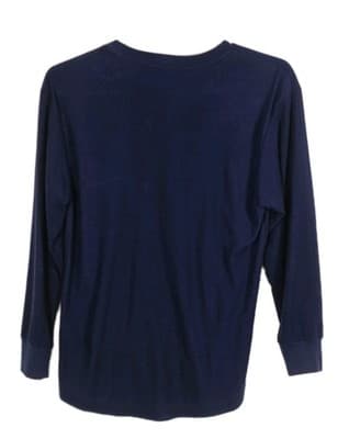 Izod Men's XL Navy Blue Thermal Henley Long Sleeve Shirt - Thumbnail 5