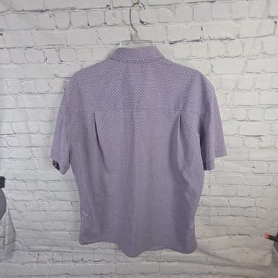 Nick Graham Men's Large Lavender Geometric Everwhere S/S Button Up Shirt - Thumbnail 7