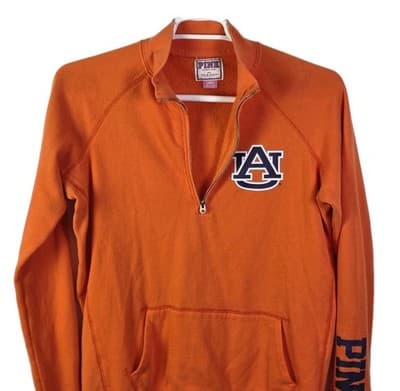 Victoria's Secret Pink Women's Large Orange Auburn University Sweatshirt - Thumbnail 2