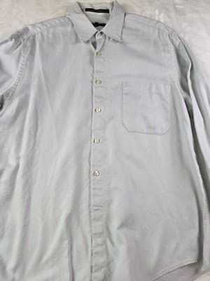 Donna Karan Signature Men's Long Sleeve Cream Size 16.5 34/35 Dress Shirt - Thumbnail 2