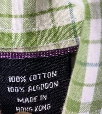 RESISTOL Men's Large Green Multicolored Plaid Short Sleeve Button Down Shirt - Thumbnail 5