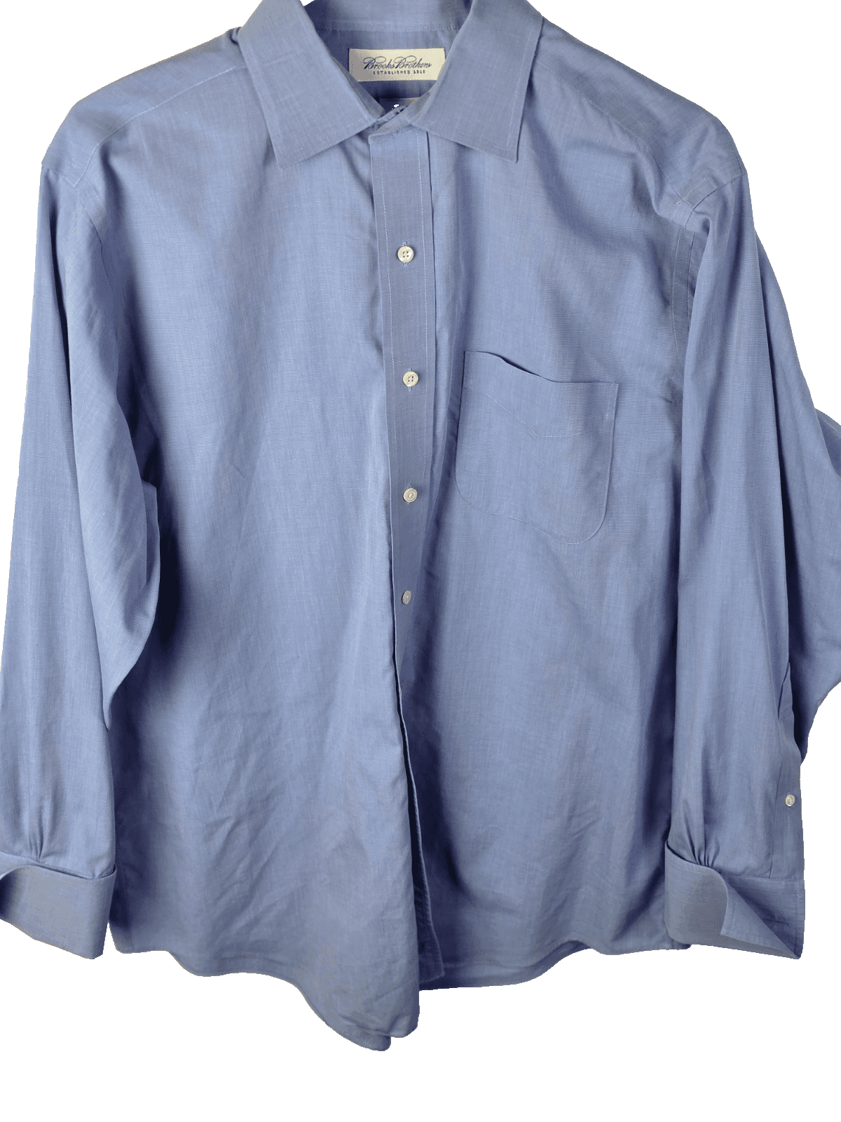 Brooks Brothers Men's Size 16 -33 Blue French Cuff Sleeve Button Up Shirt - Image 1