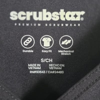 Scrubstar Core Essentials Unisex Small Black V-Neck Scrub Top- WM00T872 - Thumbnail 2
