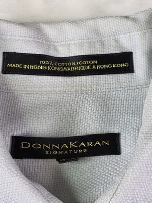 Donna Karan Signature Men's Long Sleeve Cream Size 16.5 34/35 Dress Shirt - Thumbnail 3