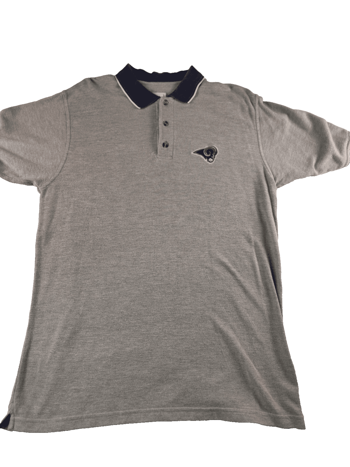 St Louis Rams Men's Large Gray Short Sleeve Polo Shirt - Image 1