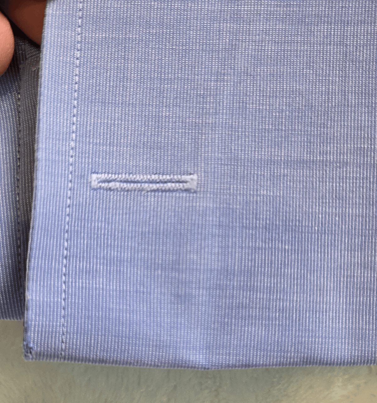 Brooks Brothers Men's Size 16 -33 Blue French Cuff Sleeve Button Up Shirt - Thumbnail 4