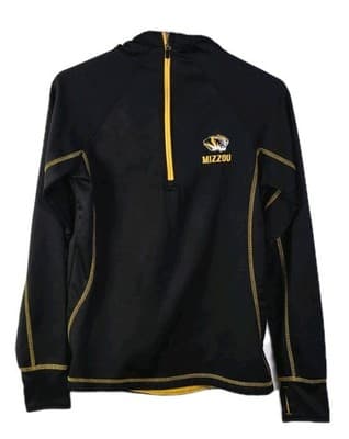University of Missouri Tigers Medium Black 1/4 Zip Long Sleeve Pullover - Image 1