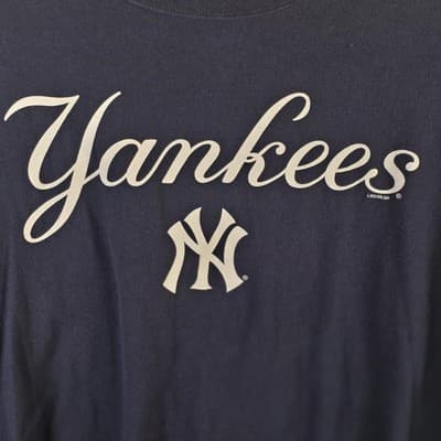 MLB NY Yankees Unisex 2XL Blue Short Sleeve T-Shirt - Thumbnail 2