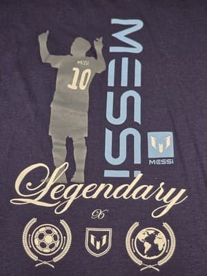 Lionel Messi Men's Medium Blue Graphic Soccer T-Shirt - Thumbnail 2