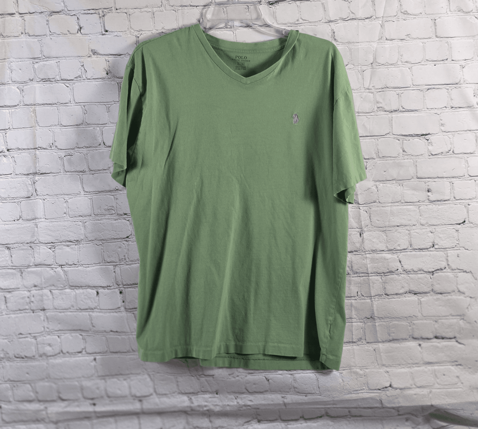Polo Ralph Lauren Men's Large Green V Neck Short Sleeve Shirt - Image 1
