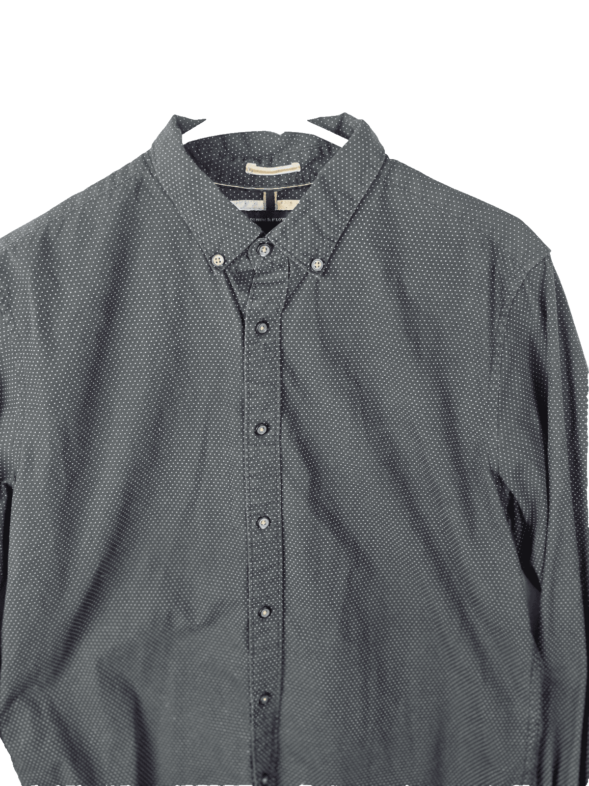 Denim & Flower Men's Medium Black Long Sleeve Shirt Button Down Shirt - Thumbnail 2