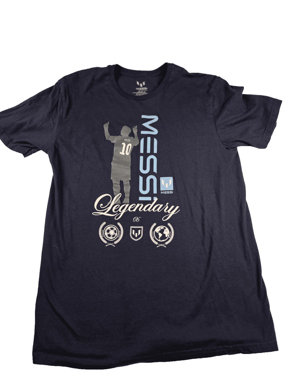 Lionel Messi Men's Medium Blue Graphic Soccer T-Shirt - Image 1