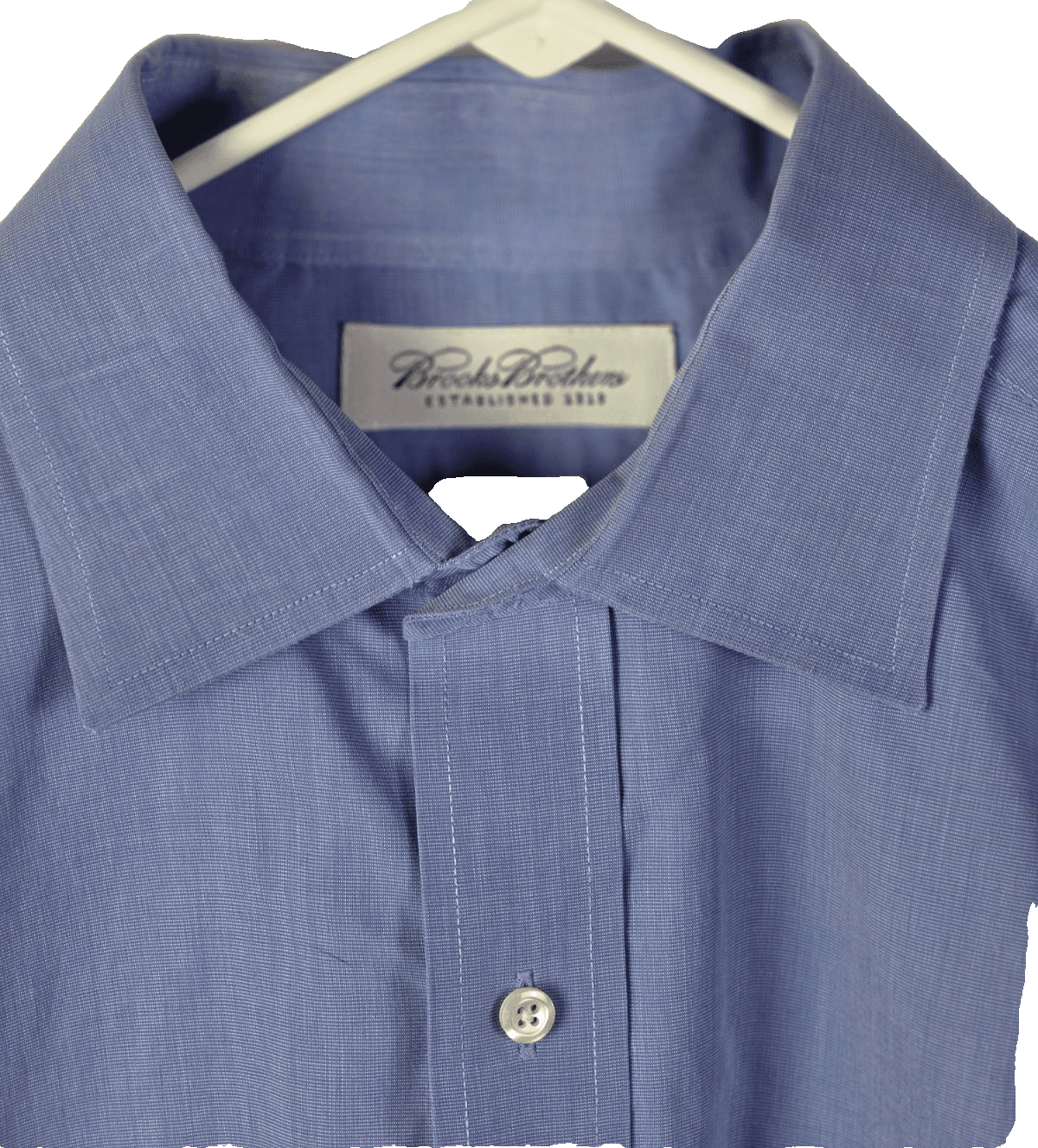 Brooks Brothers Men's Size 16 -33 Blue French Cuff Sleeve Button Up Shirt - Thumbnail 2