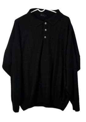 Vintage Bergati Men's Large Cable Knit Black Sweater RN# 87932 - Image 1