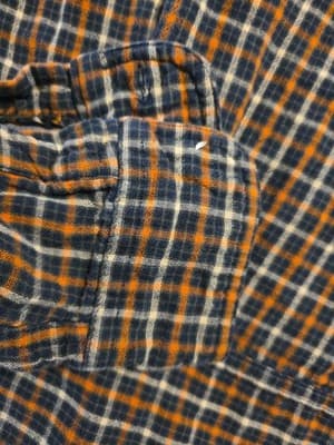 Chaps Performance Men's Large Brown/ Red Plaid Flannel Button Down Shirt - Thumbnail 8