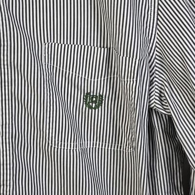 CHAPS Men's Large Green Striped Button-Down Long Sleeve Dress Shirt - Thumbnail 2