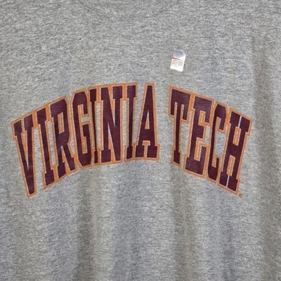 Virginia Tech Hokies Men's XXL Grey Short Sleeve T-shirt - Thumbnail 2