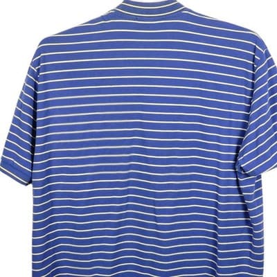 Polo Ralph Lauren Men's XXL Blue / White Striped Short Sleeve Shirt - Thumbnail 5
