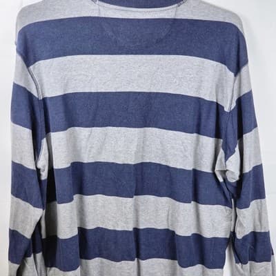 Chaps Men's XXL Blue & Gray Stripe Long Sleeve Shirt - Thumbnail 6