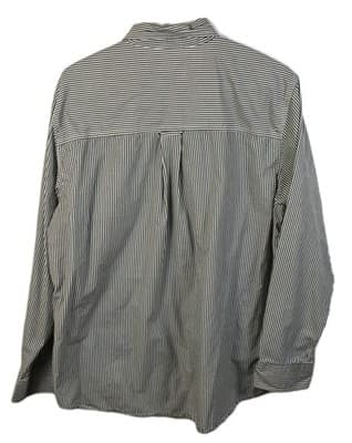 CHAPS Men's Large Green Striped Button-Down Long Sleeve Dress Shirt - Thumbnail 7