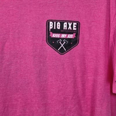 Big Axe Xl Pink Short Sleeve T-Shirt - Thumbnail 2