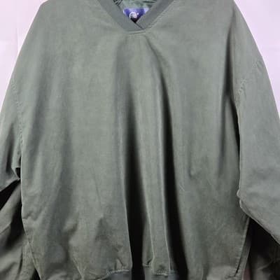 Mg Gold Men's Large Green V-Neck Long Seeve Pullover - Thumbnail 2