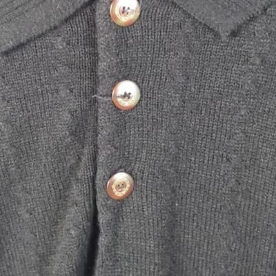 Vintage Bergati Men's Large Cable Knit Black Sweater RN# 87932 - Thumbnail 2