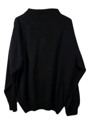 Vintage Bergati Men's Large Cable Knit Black Sweater RN# 87932 - Thumbnail 6