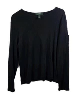 LRL Lauren Jean Co Women’s Large Black Crewneck Long Sleeve Shirt - Image 1
