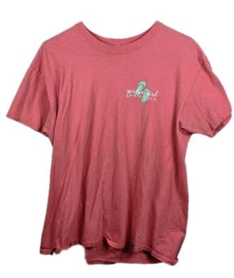 Girlie Girl's Women's Large Coral " Flip Flops' Short Sleeve T-Shirt - Image 1