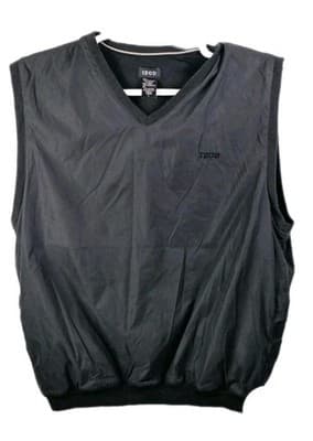Izod Men's Large Black Mesh Lined V-Neck Windbreaker Vest - Image 1