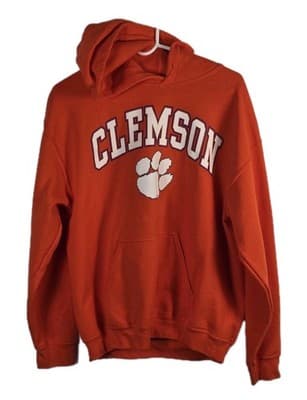 Clemson Tigers Men's Medium Orange Hoodie Sweatshirt * Missing Hoodie String* - Image 1