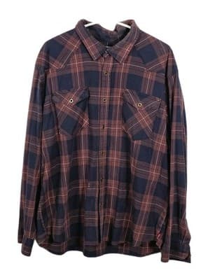 Wrangler Men's XXL Plaid Long Sleeve Button Up Shirt * Flawed* - Image 1