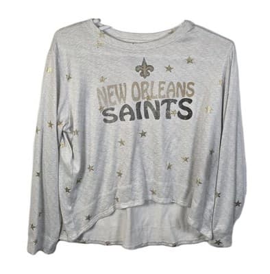 Team Apparel Women's XL White / Gold New Orleans Saints Short Sleeve Shirt - Image 1