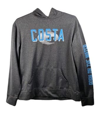 Costa Men's XL Grey " Boat On The Water "Long Sleeve Hoodie - Image 1