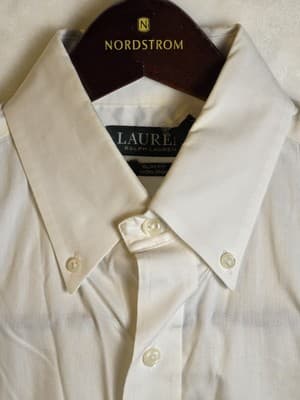 Lauren Ralph Lauren Men's XL White Slim Fit 17.5 34/35 Button Down Shirt - Thumbnail 2