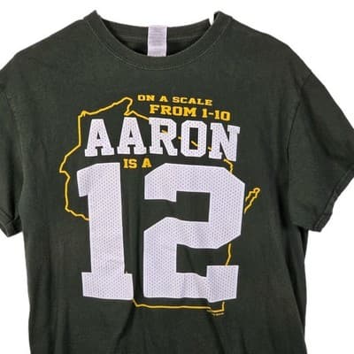 Green Bay Packers Women’s Medium Green-White Aaron Rodgers Short Sleeve Shirt - Image 1