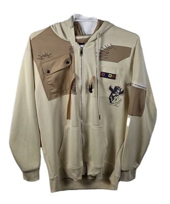 Demolition Men's XL Tan Multicolored Full Zip Jacket - Image 1