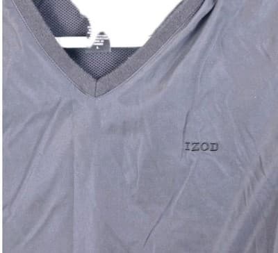 Izod Men's Large Black Mesh Lined V-Neck Windbreaker Vest - Thumbnail 2