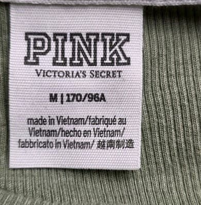 Pink Victoria Secret Women's Medium Light Green Short Sleeve Shirt - Thumbnail 4