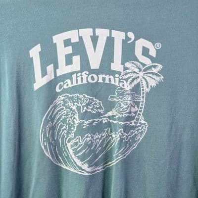 Levi Strauss & Co Men's XXL Teal Short Sleeve T-Shirt * Flawed * - Thumbnail 2