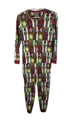 Buc-ees Youth Large Christmas Pajamas PJ Waffle Knit Zip One Piece RN # 1091689 - Image 1